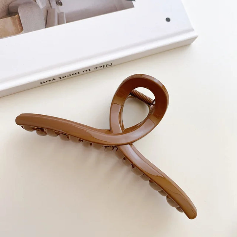 Women Hair Claw Clips Korea Coffee Beige Acrylic Large Hair Claw Hairpin Geometric Barrettes Crab Girl Headwear Hair Accessories