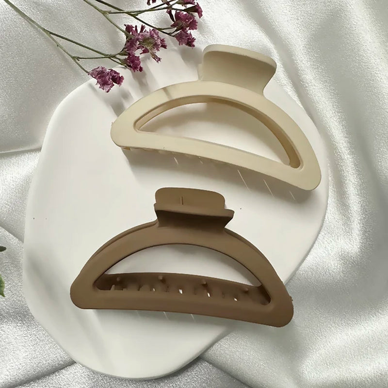 Women Hair Claw Clips Korea Coffee Beige Acrylic Large Hair Claw Hairpin Geometric Barrettes Crab Girl Headwear Hair Accessories